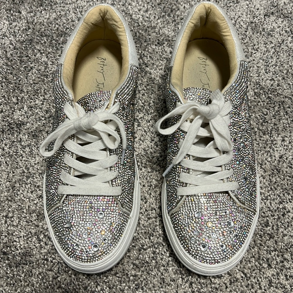 Betty Johnson Women's Sidny Platform Sneakers Rhinestone